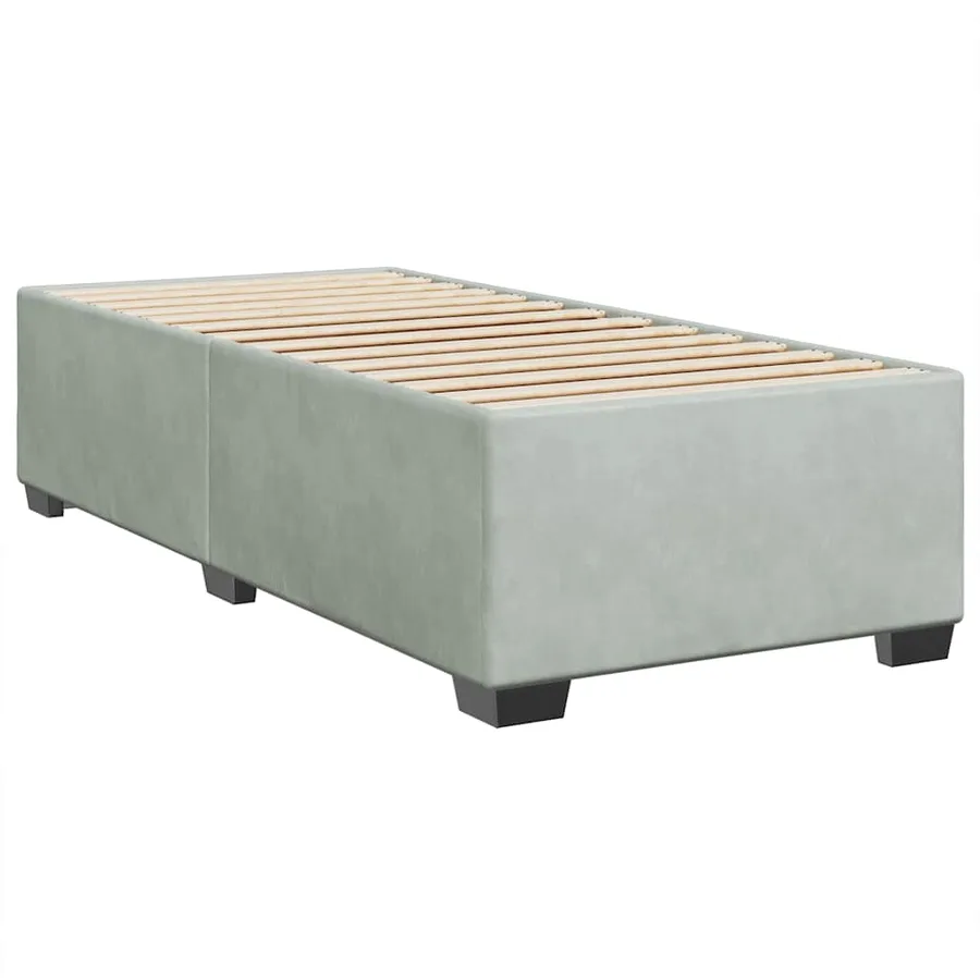 Sommier à lattes de lit et matelas Gris clair 90x190 cm Velours - 9