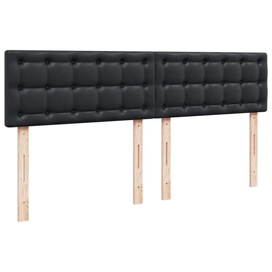Sommier à lattes de lit avec matelas Noir 200x200 cm Similicuir - 7