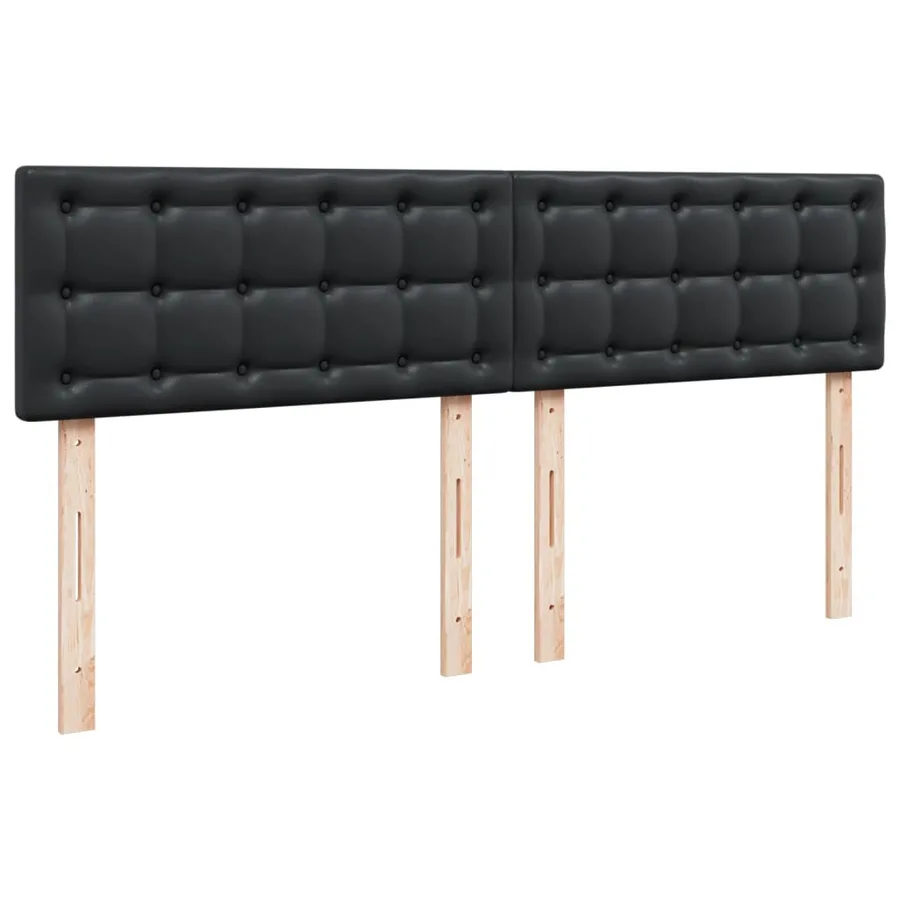 Sommier à lattes de lit avec matelas Noir 200x200 cm Similicuir - 7