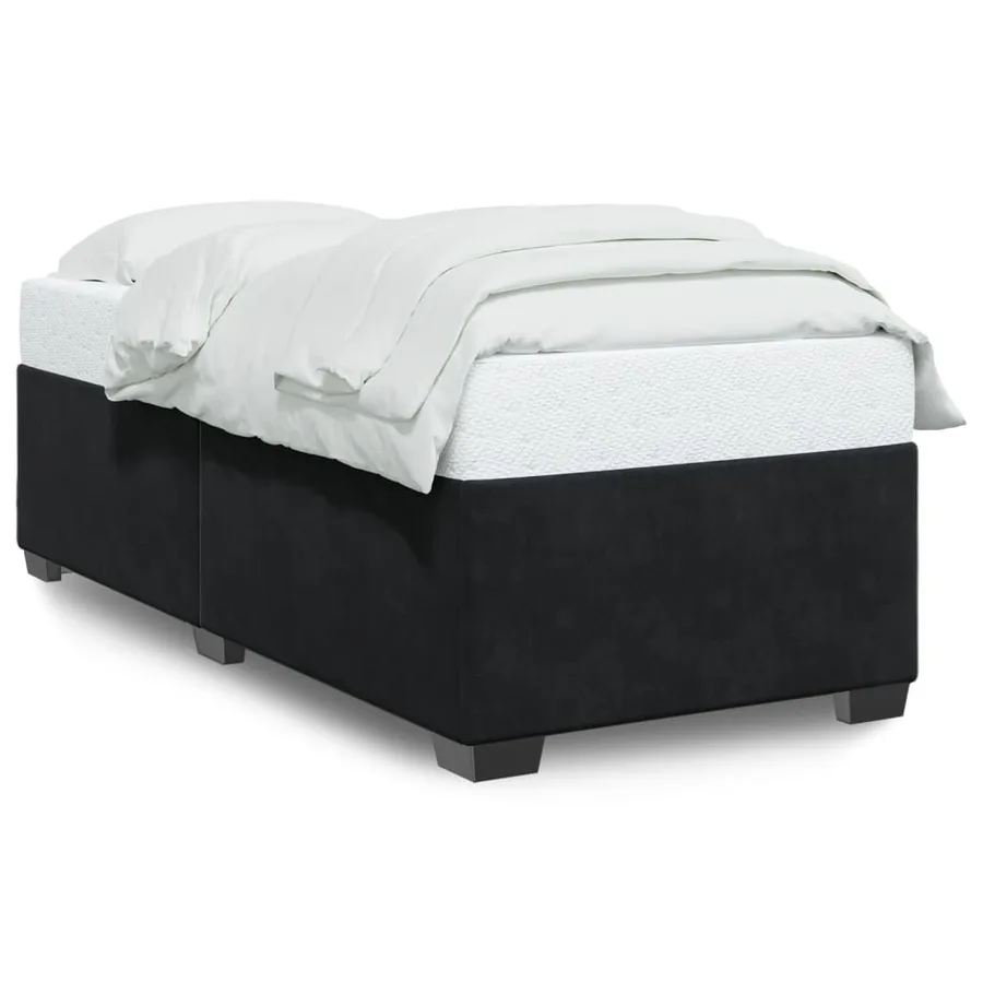 Cadre de lit sans matelas noir 90x200 cm velours - 2