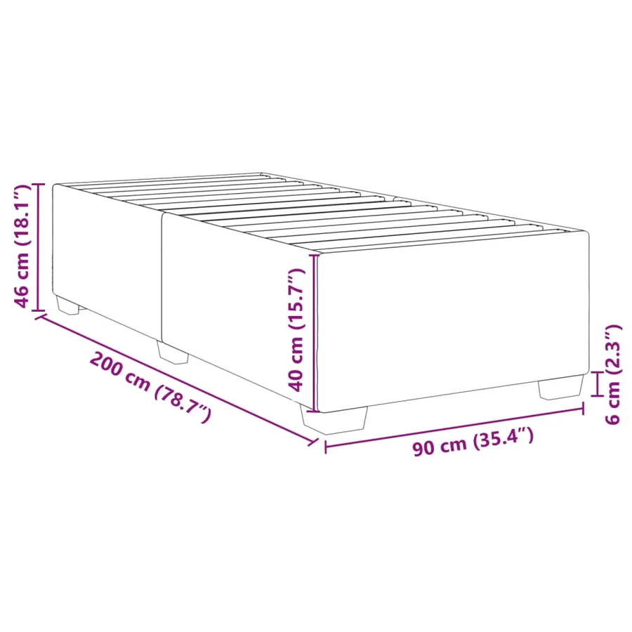 Cadre de lit sans matelas noir 90x200 cm velours - 9