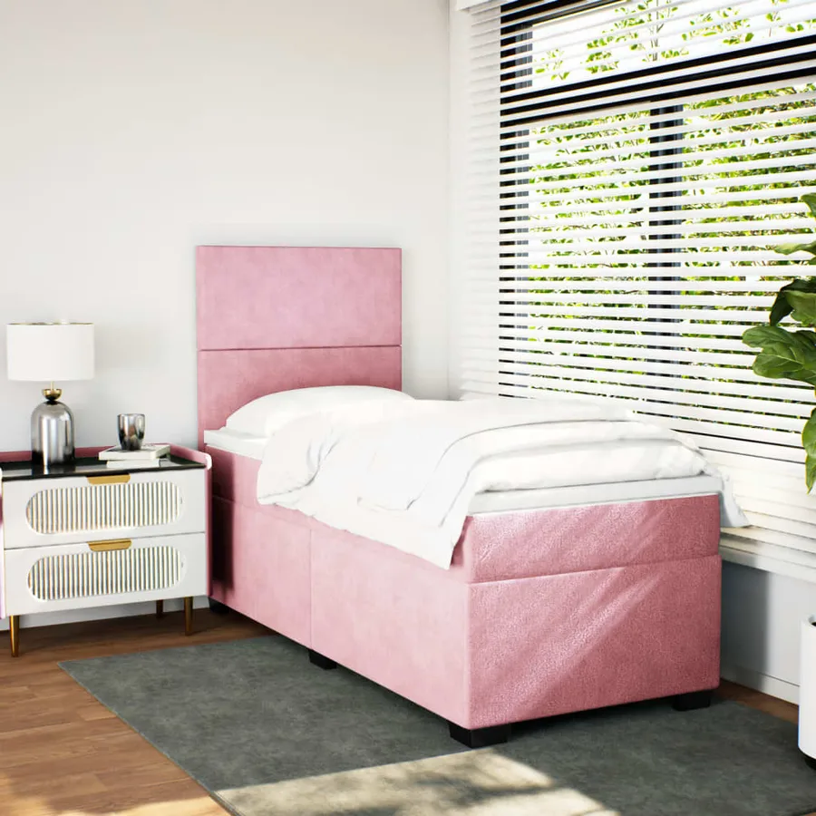Sommier à lattes de lit et matelas Rose 80x200 cm Velours - 3