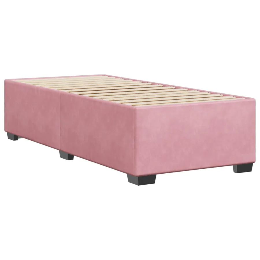 Cadre de lit sans matelas rose 80x200 cm velours - 3