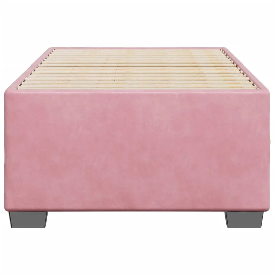 Cadre de lit sans matelas rose 80x200 cm velours - 4