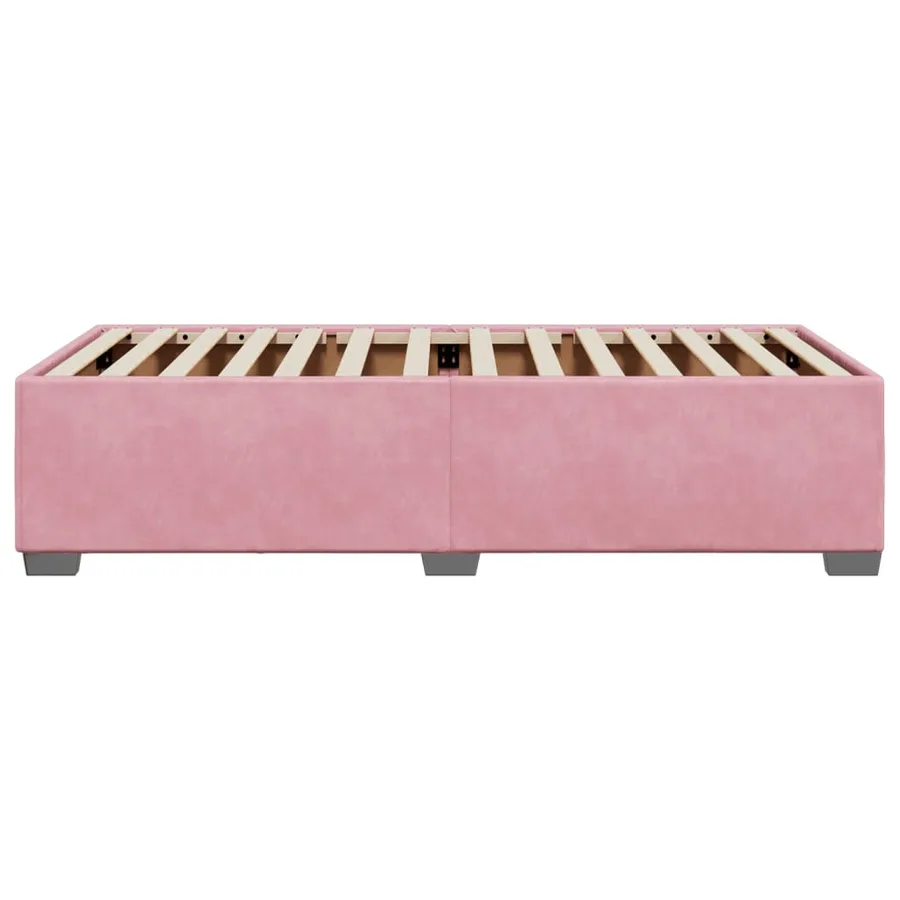 Cadre de lit sans matelas rose 80x200 cm velours - 5
