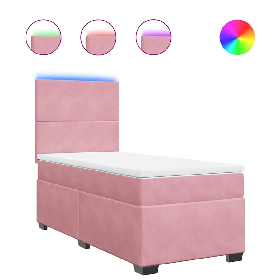 Sommier à lattes de lit avec matelas Rose 90x190 cm Velours - 2