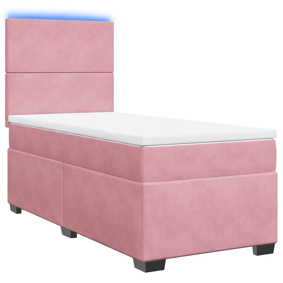 Sommier à lattes de lit avec matelas Rose 90x190 cm Velours - 3