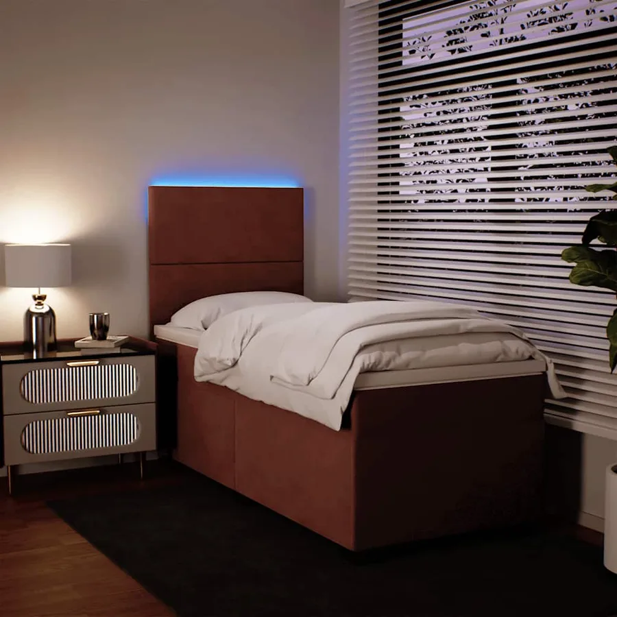 Sommier à lattes de lit avec matelas Rose 90x190 cm Velours - 5