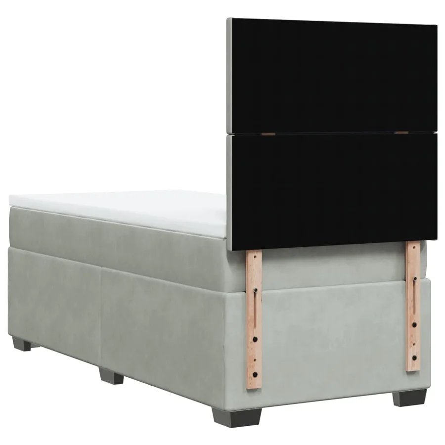 Sommier à lattes de lit et matelas Gris clair 80x200 cm Velours - 10