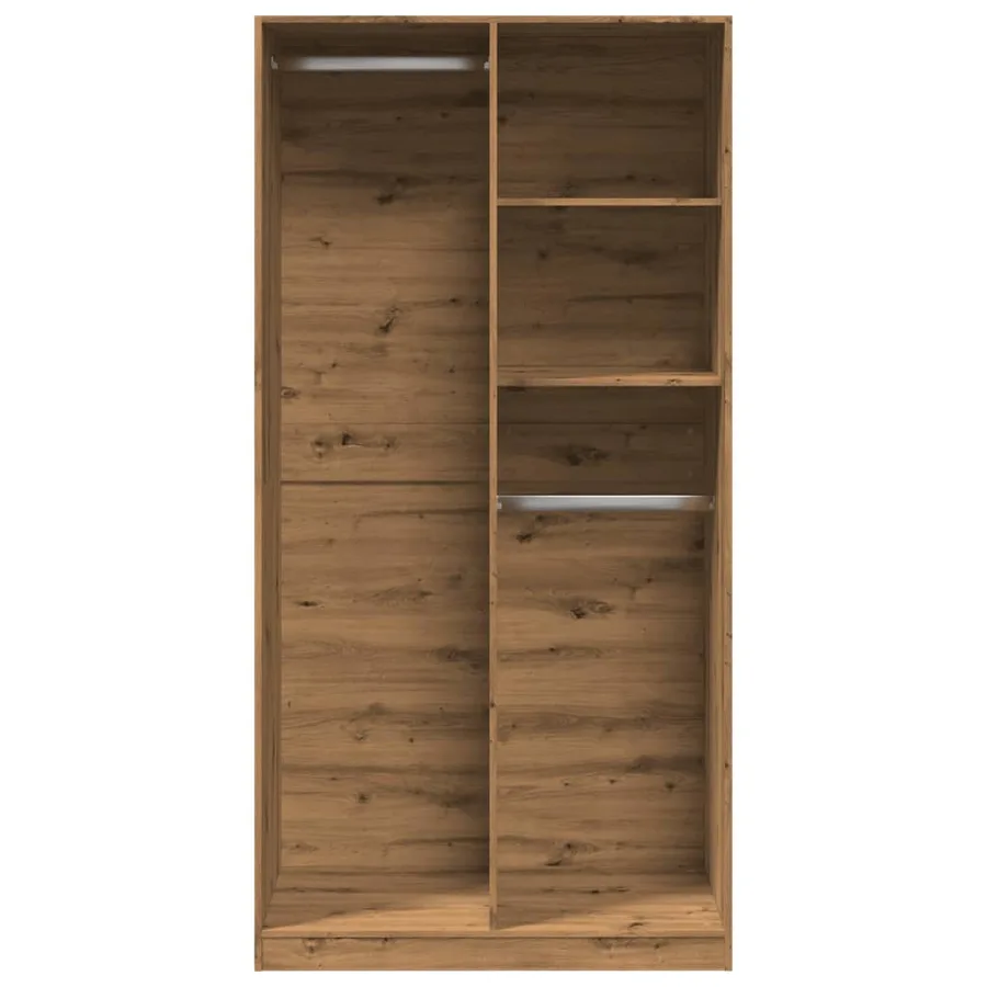 Garde-robe chêne artisanal 100x50x200 cm bois d'ingénierie - 4