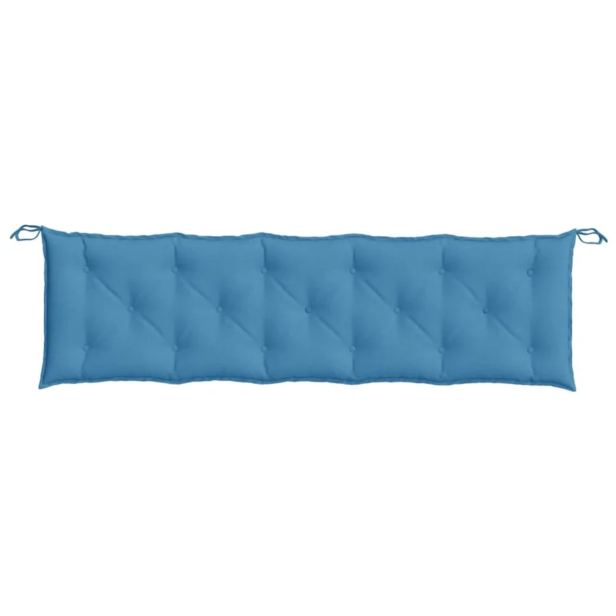 Coussins de banc de jardin lot de 2 bleu mélangé tissu - 6