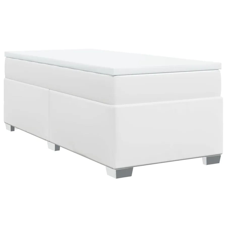 Sommier à lattes de lit avec matelas Blanc 90x200 cm Similicuir - 2