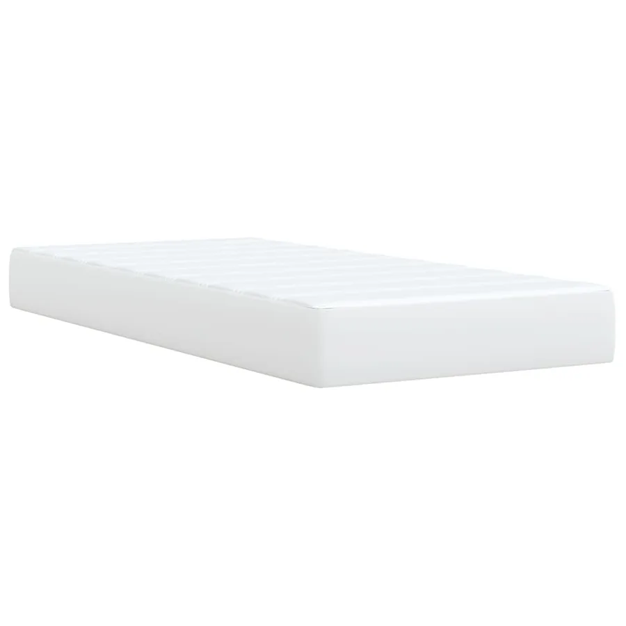 Sommier à lattes de lit avec matelas Blanc 90x200 cm Similicuir - 6