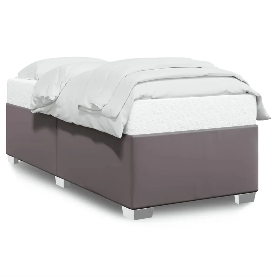 Cadre de lit sans matelas gris 90x190 cm similicuir - 2