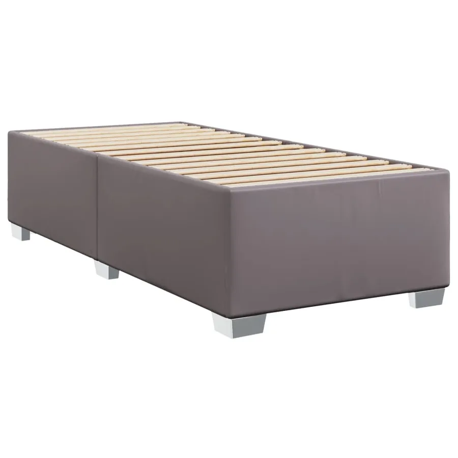 Cadre de lit sans matelas gris 90x190 cm similicuir - 3