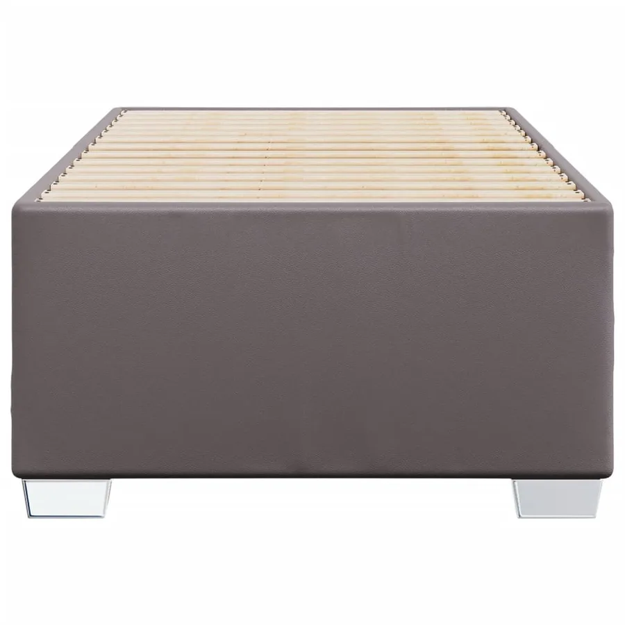 Cadre de lit sans matelas gris 90x190 cm similicuir - 4