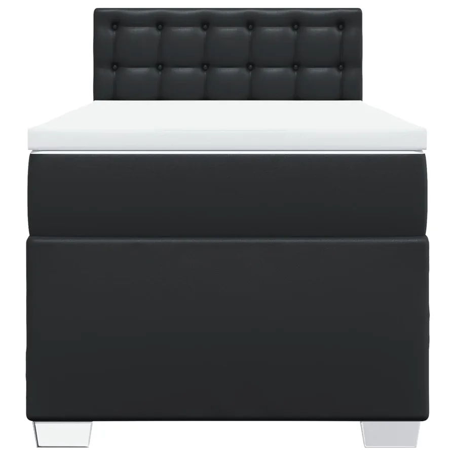 Sommier à lattes de lit avec matelas Noir 100x200 cm Similicuir - 4
