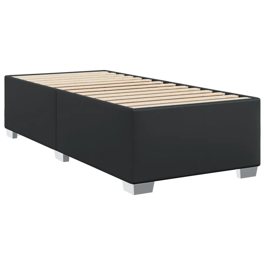 Sommier à lattes de lit avec matelas Noir 100x200 cm Similicuir - 8