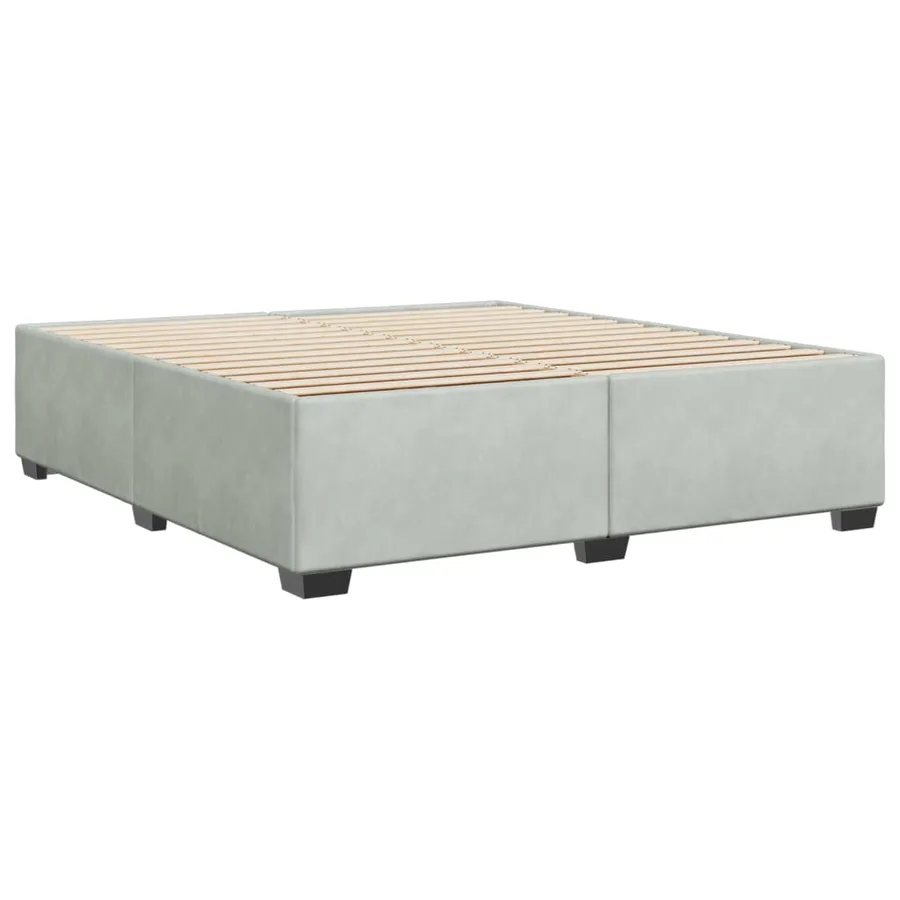 Cadre de lit sans matelas gris clair 180x200 cm velours - 6
