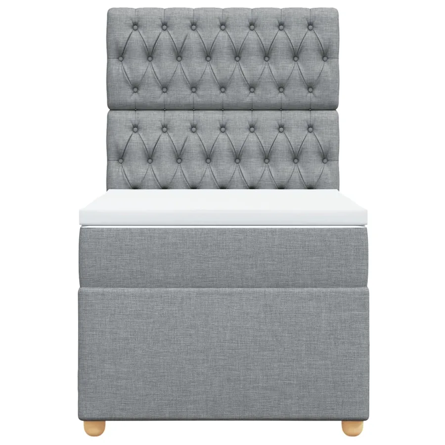 Sommier à lattes de lit avec matelas Gris clair 100x200cm Tissu - 6
