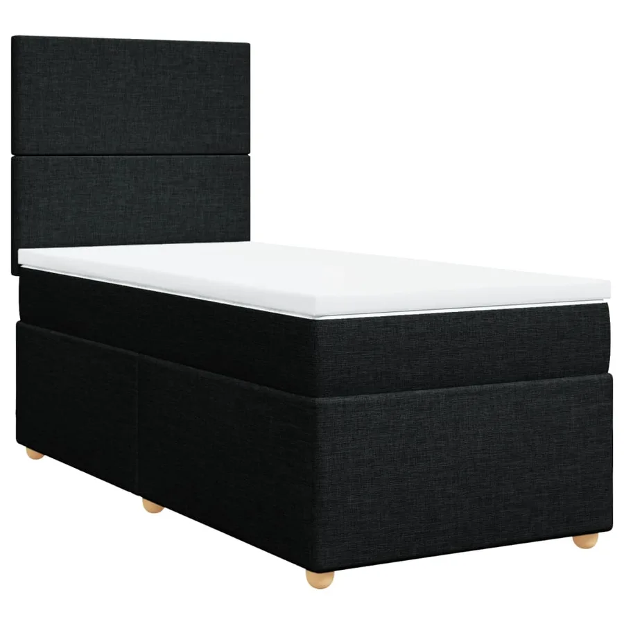 Sommier à lattes de lit avec matelas Noir 90x200 cm Tissu - 3