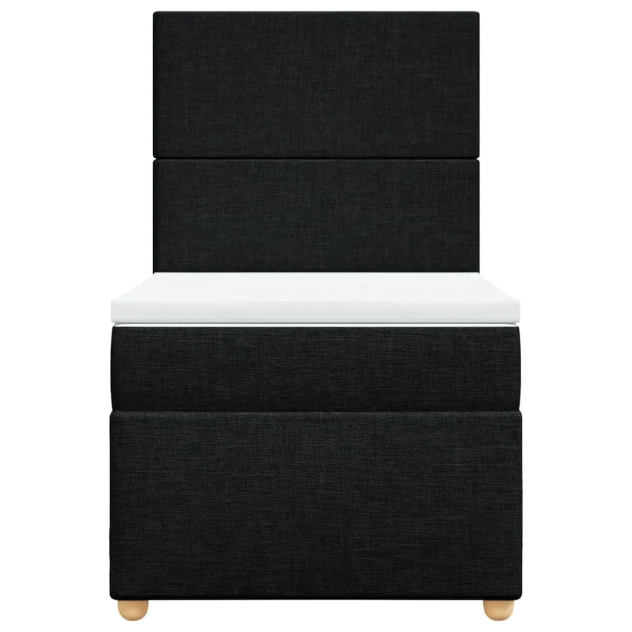 Sommier à lattes de lit avec matelas Noir 90x200 cm Tissu - 6