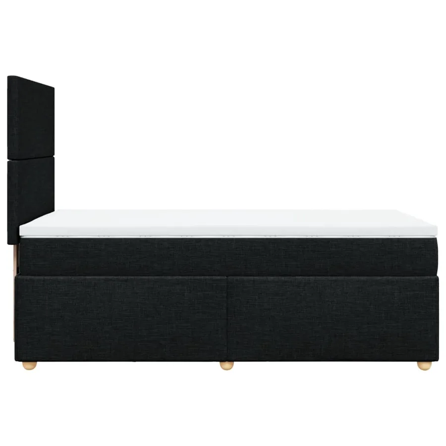 Sommier à lattes de lit avec matelas Noir 90x200 cm Tissu - 7