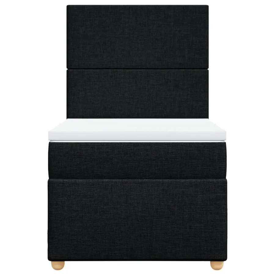 Sommier à lattes de lit avec matelas Noir 90x200 cm Tissu - 4