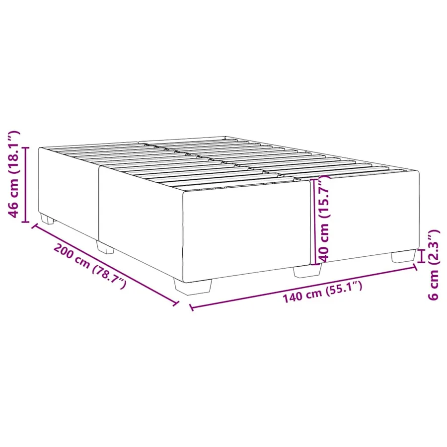 Cadre de lit sans matelas vert foncé 140x200 cm velours - 9