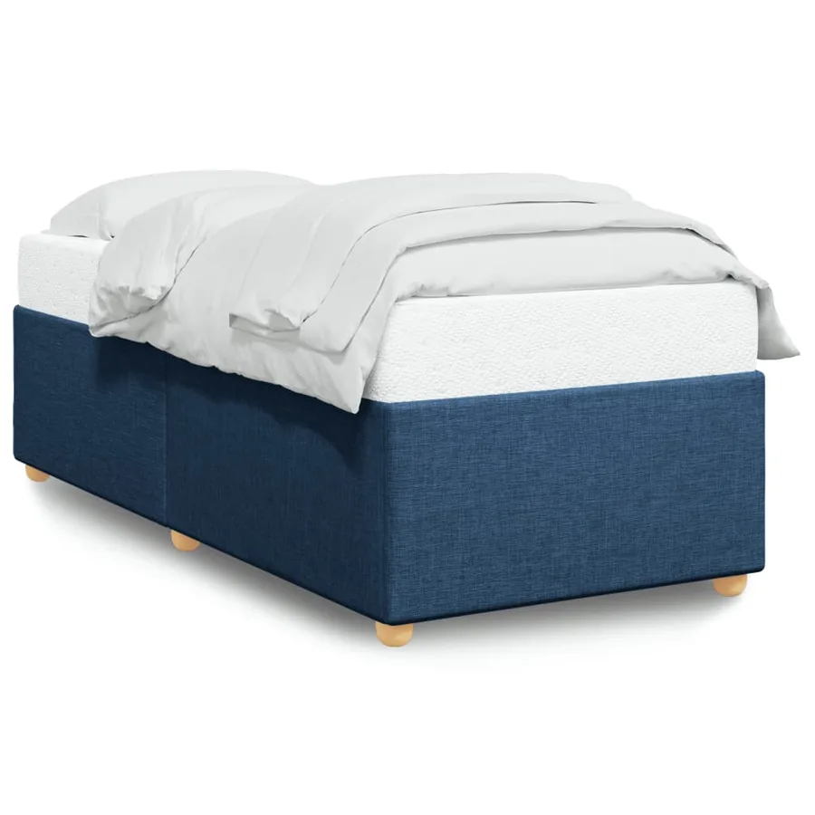 Cadre de lit sans matelas bleu 90x200 cm tissu - 2
