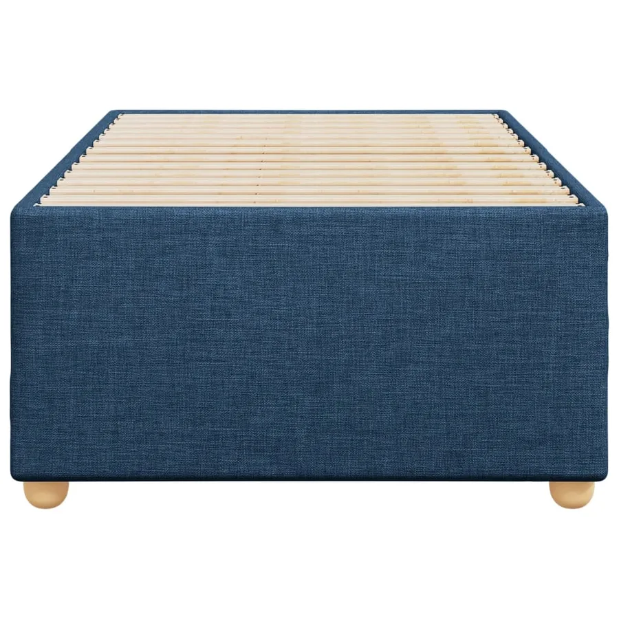 Cadre de lit sans matelas bleu 90x200 cm tissu - 4