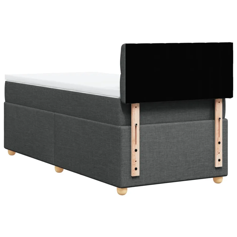 Sommier à lattes de lit et matelas Gris foncé 90x190 cm Tissu - 8