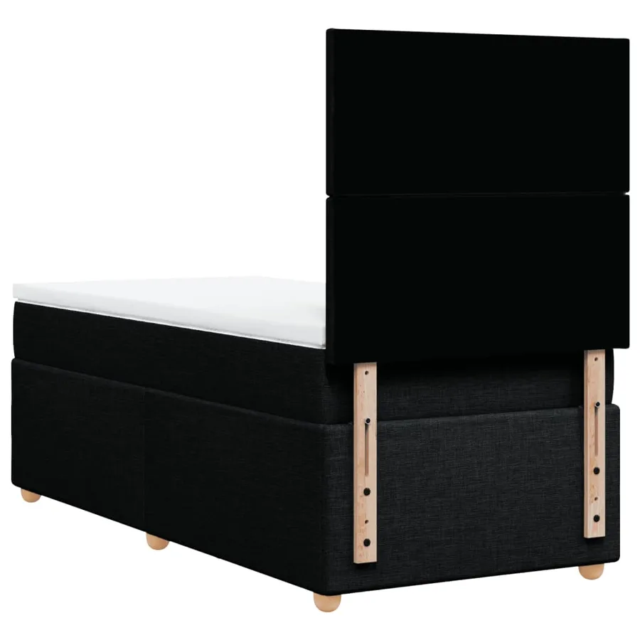 Sommier à lattes de lit avec matelas Noir 90x190 cm Tissu - 8