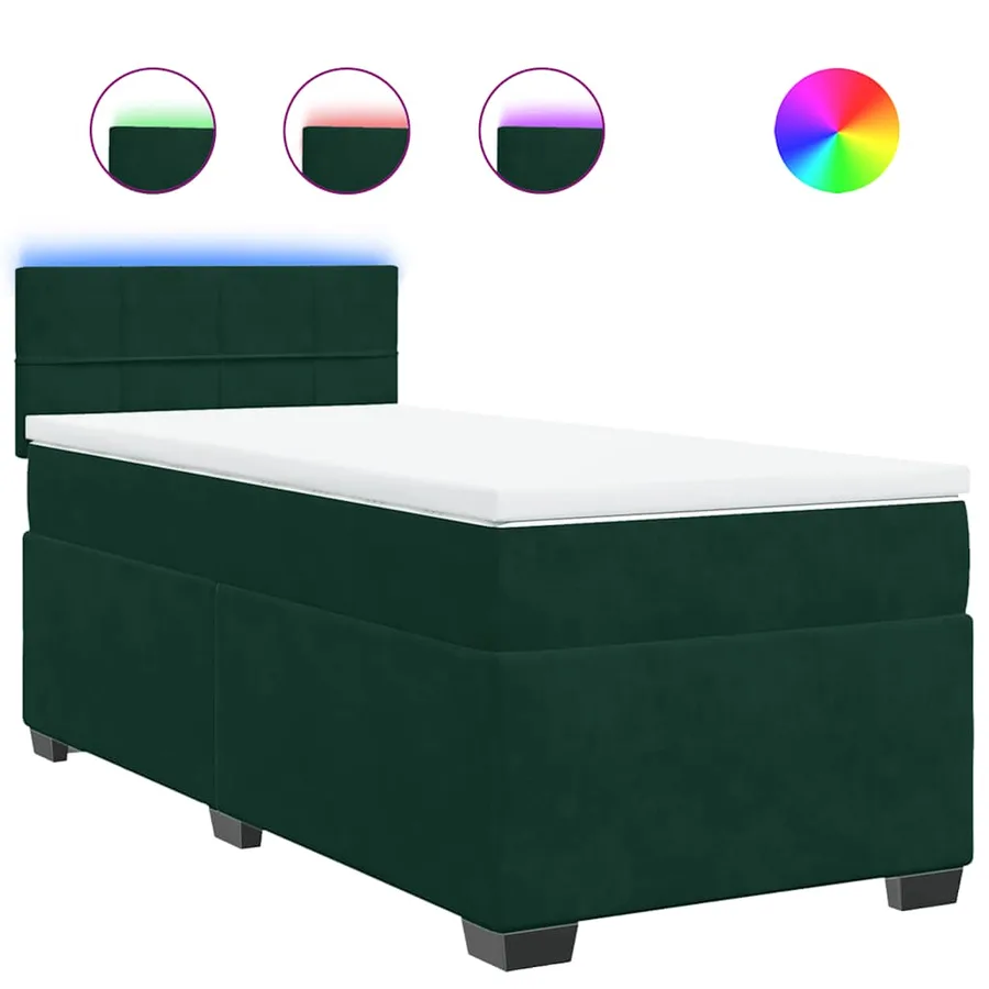 Sommier à lattes de lit avec matelas Vert foncé 90x200 cm - 2