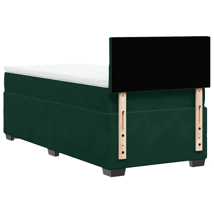 Sommier à lattes de lit avec matelas Vert foncé 90x200 cm - 8