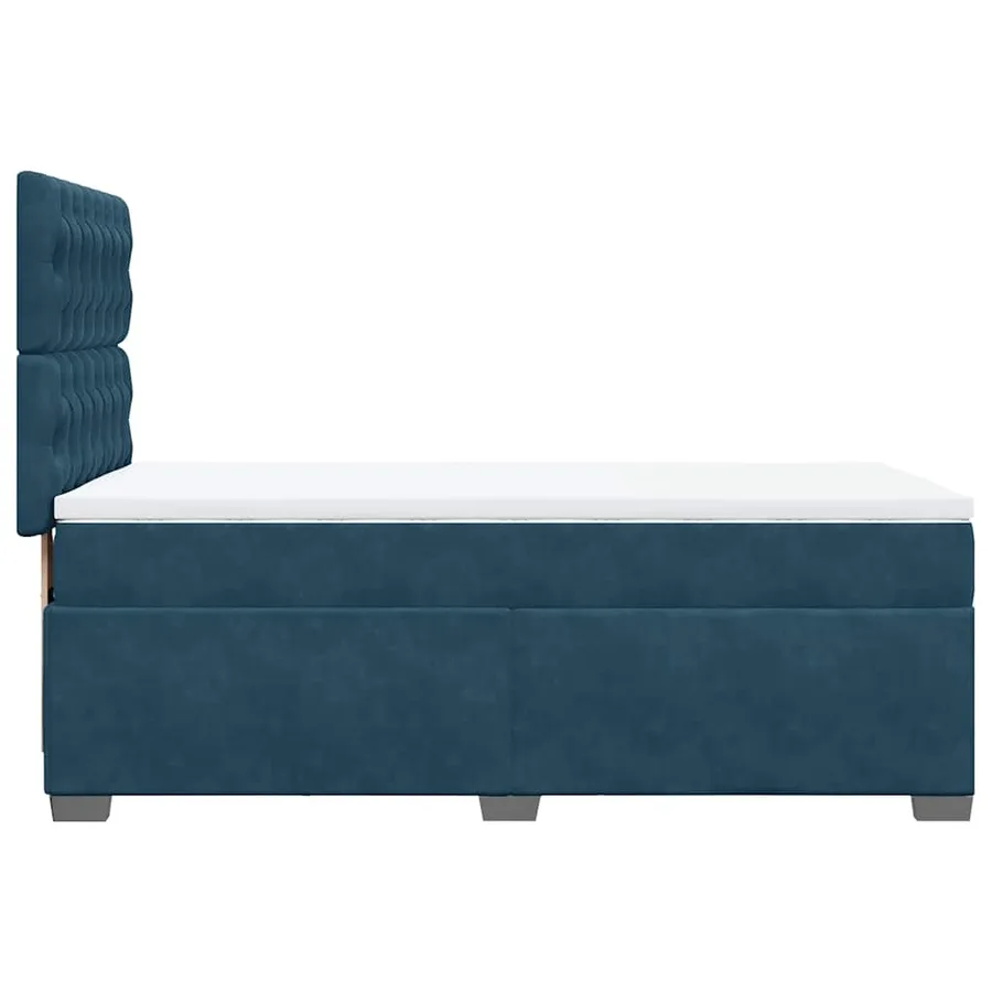 Sommier à lattes de lit avec matelas bleu 80x200 cm velours - 12