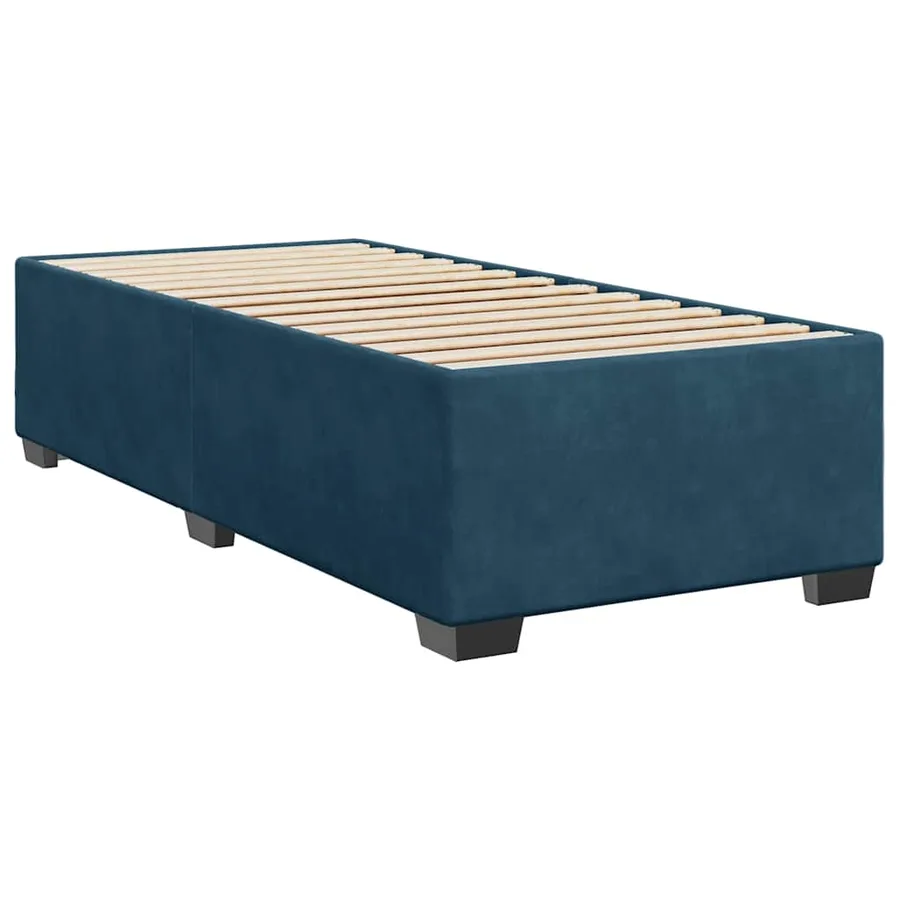 Sommier à lattes de lit avec matelas bleu 80x200 cm velours - 9