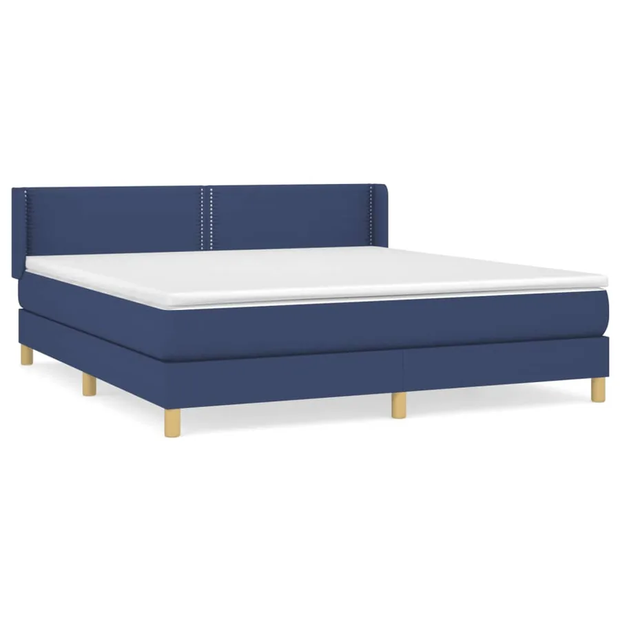 Sommier à lattes de lit avec matelas Bleu 180x200 cm Tissu - 2