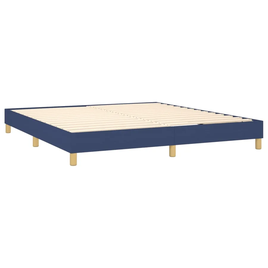 Sommier à lattes de lit avec matelas Bleu 180x200 cm Tissu - 4
