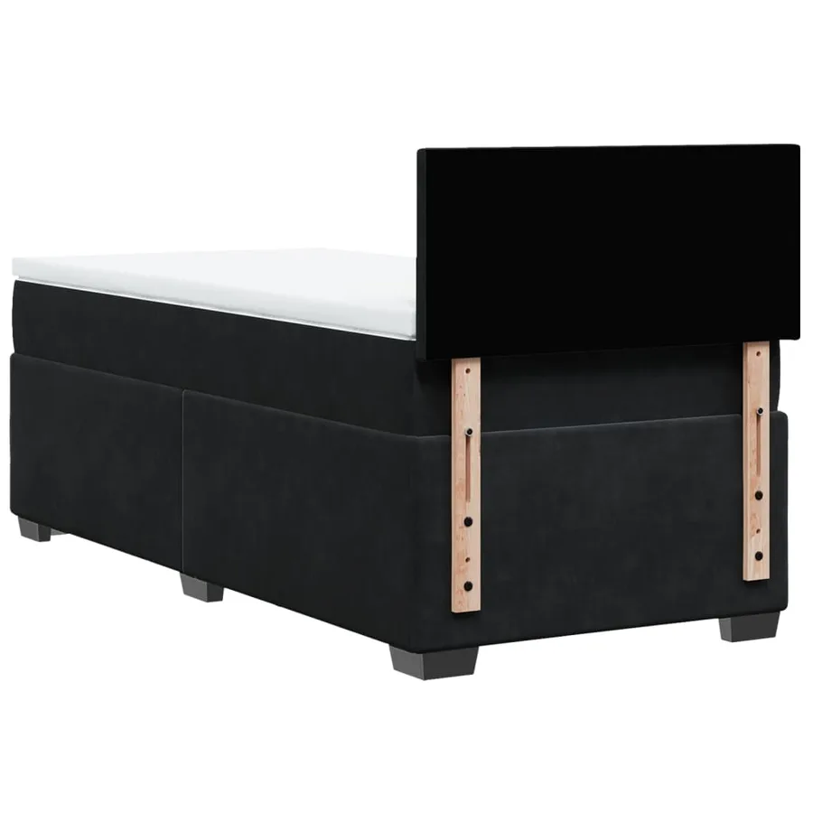 Sommier à lattes de lit avec matelas Noir 90x200 cm Velours - 8