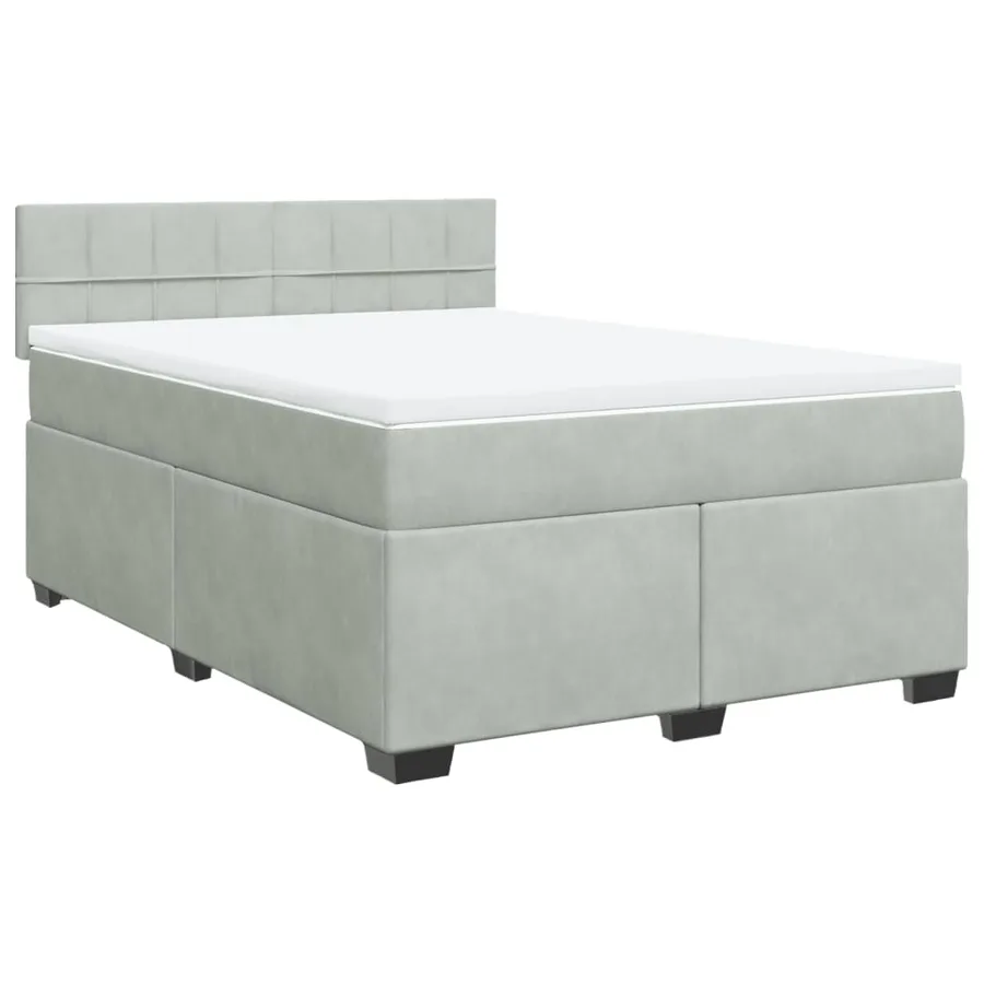 Sommier à lattes de lit et matelas Gris clair 160x200cm Velours - 3