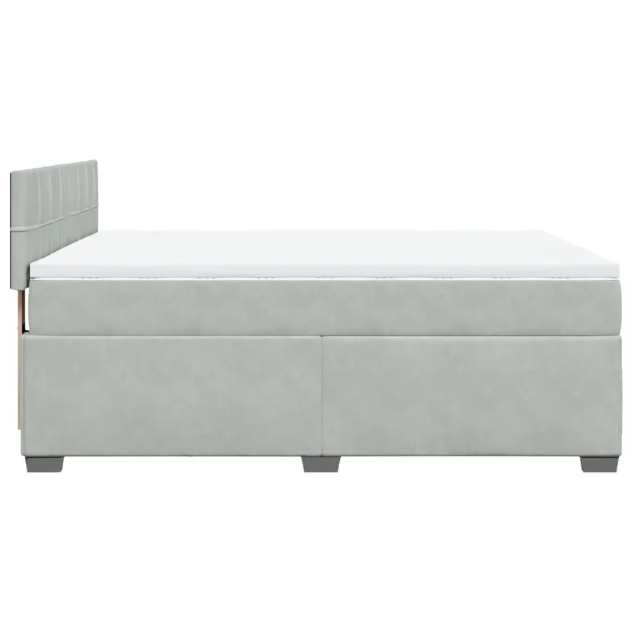 Sommier à lattes de lit et matelas Gris clair 160x200cm Velours - 7