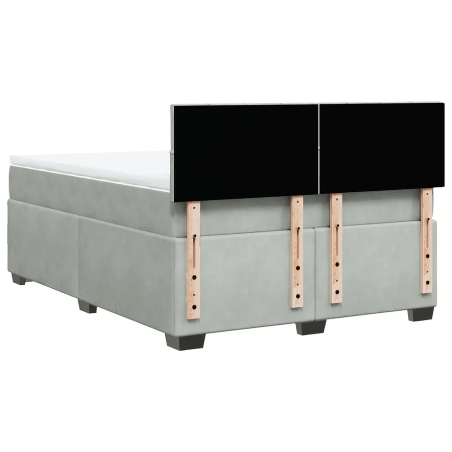 Sommier à lattes de lit et matelas Gris clair 160x200cm Velours - 8