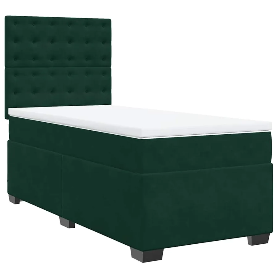 Sommier à lattes de lit avec matelas Vert foncé 90x200 cm - 2