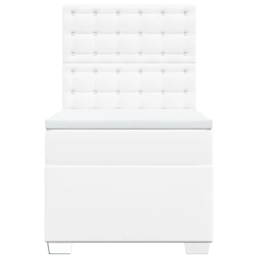 Sommier à lattes de lit avec matelas Blanc 100x200cm Similicuir - 4