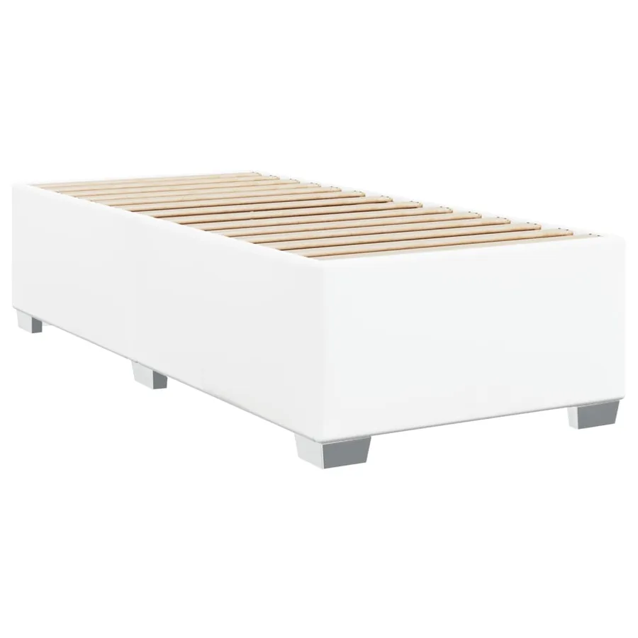 Sommier à lattes de lit avec matelas Blanc 100x200cm Similicuir - 5