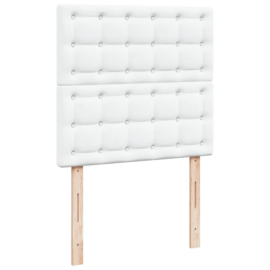 Sommier à lattes de lit avec matelas Blanc 100x200cm Similicuir - 8