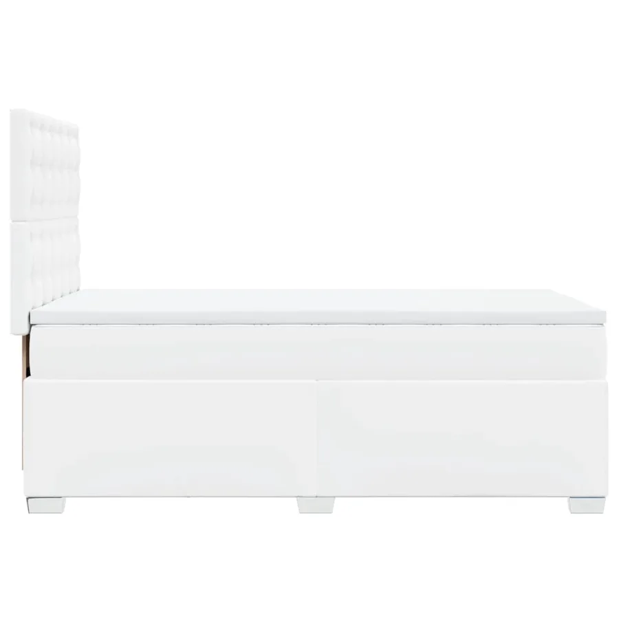 Sommier à lattes de lit avec matelas Blanc 100x200cm Similicuir - 9