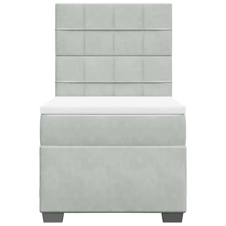 Sommier à lattes de lit et matelas Gris clair 90x200 cm Velours - 4