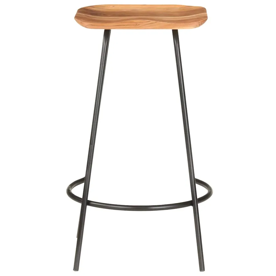 Tabourets de bar lot de 2 bois d'acacia solide - 3